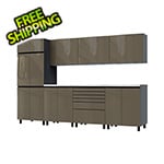 Contur Cabinet 10' Premium Terra Grey Garage Cabinet System with Stainless Steel Tops