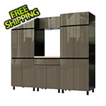 Contur Cabinet 7.5' Premium Terra Grey Garage Cabinet System with Butcher Block Tops