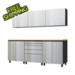 Contur Cabinet 7.5' Premium Stainless Steel Garage Cabinet System with Butcher Block Tops