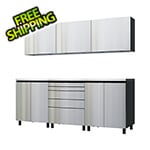 Contur Cabinet 7.5' Premium Stainless Steel Garage Cabinet System with Stainless Steel Tops