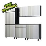 Contur Cabinet 7.5' Premium Stainless Steel Garage Cabinet System with Stainless Steel Tops