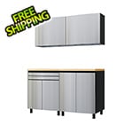 Contur Cabinet 5' Premium Stainless Steel Garage Cabinet System with Butcher Block Tops