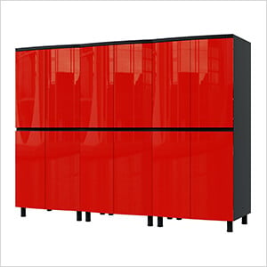 7.5' Premium Cayenne Red Garage Cabinet System