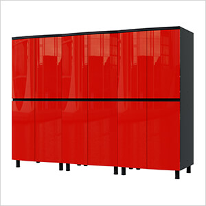 7.5' Premium Cayenne Red Garage Cabinet System