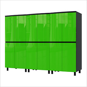 7.5' Premium Lime Green Garage Cabinet System