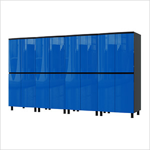 10' Premium Santorini Blue Garage Cabinet System