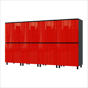 10' Premium Cayenne Red Garage Cabinet System