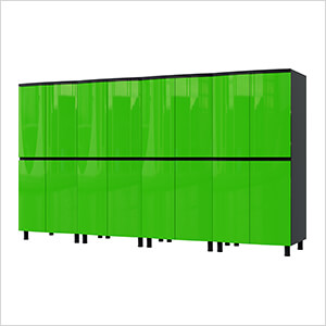 10' Premium Lime Green Garage Cabinet System