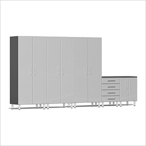 5-Piece Garage Cabinet System in Stardust Silver Metallic