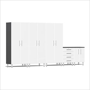 5-Piece Garage Cabinet System in Starfire White Metallic