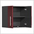 7-Piece Garage Cabinet System with Bamboo Worktop in Ruby Red Metallic