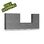 Ulti-MATE Garage Cabinets 6-Piece Cabinet System with Bamboo Worktop in Graphite Grey Metallic