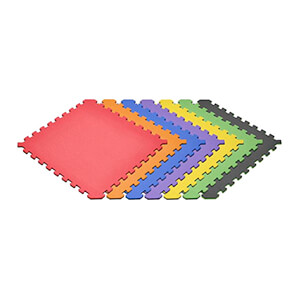 Truly Reversible Black and Rainbow Interlocking Foam Flooring (6-Pack)
