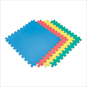 Reversible Multi-Color and Grey Interlocking Foam Flooring (4-Pack)