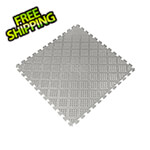 Norsk-Stor Metallic Pewter 18.3 in. x 18.3 in. x 0.25 in. PVC Floor Tiles - Raised Diamond Pattern