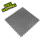 Norsk-Stor Metallic Graphite 18.3 in. x 18.3 in. x 0.25 in. PVC Floor Tiles - Raised Diamond Pattern