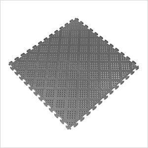 Metallic Graphite 18.3 in. x 18.3 in. x 0.25 in. PVC Floor Tiles - Raised Diamond Pattern