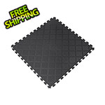 Norsk-Stor Black 18.3 in. x 18.3 in. x 0.25 in. PVC Floor Tiles - Raised Diamond Pattern