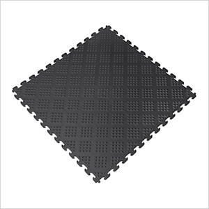 Black 18.3 in. x 18.3 in. x 0.25 in. PVC Floor Tiles - Raised Diamond Pattern