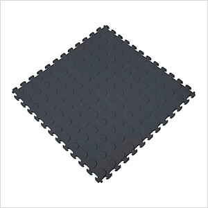 Black 18.3 in. x 18.3 in. x 0.25 in. PVC Floor Tiles - Raised Coin Pattern