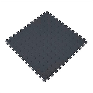 Black 18.3 in. x 18.3 in. x 0.25 in. PVC Floor Tiles - Raised Coin Pattern