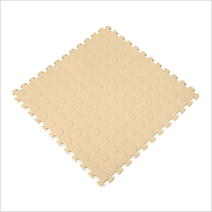 Beige 18.3 in. x 18.3 in. x 0.25 in. PVC Floor Tiles - Raised Coin Pattern