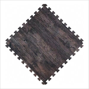 Reversible Dark Walnut and Black Interlocking Foam Flooring (4-Pack)