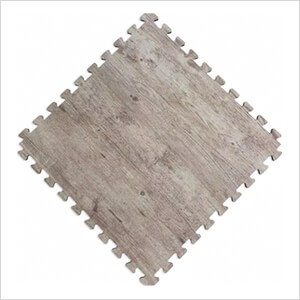 Reversible Driftwood and Black Interlocking Foam Flooring (4-Pack)