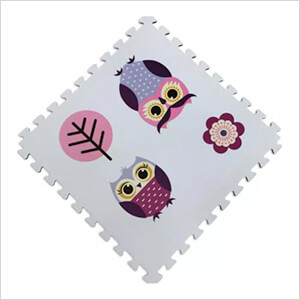 Reversible Owl Design Interlocking Foam Flooring (4-Pack)