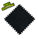 Norsk-Stor Shock Absorbent Black Rubber Interlocking Gym Tiles (4-Pack)