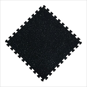 Shock Absorbent Black Rubber Interlocking Gym Tiles (4-Pack)