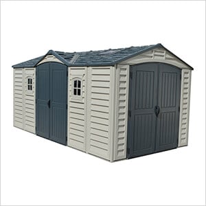 Woodbridge 15' x 8' Apex Vinyl Shed with Foundation Kit