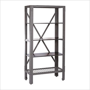 Industrial Metal and Wood Shelving Unit