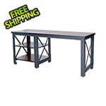 DuraMax 72" Industrial Metal and Wood Desk with Shelves