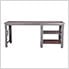72" Industrial Metal and Wood Desk with Shelves