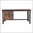 62" Industrial Metal and Wood Desk with Drawers