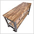 72" Industrial Metal and Wood Workbench with Drawers