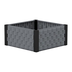 Square Garden Bed - Grey and Black