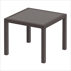 Rattan 4-Seater Table - Brown