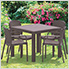 Rattan 4-Seater Table - Brown