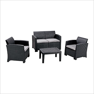 Cedarrattan Medium Sofa Set - Black