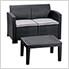 Cedarrattan Medium Sofa Set - Black