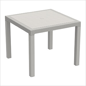 Rattan 4-Seater Table - Grey