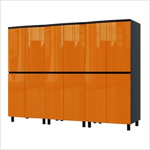 7.5' Premium Traffic Orange Garage Cabinet System