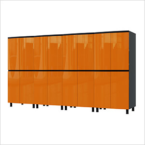 10' Premium Traffic Orange Garage Cabinet System