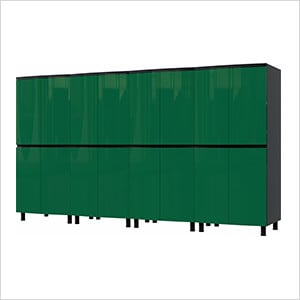 10' Premium Racing Green Garage Cabinet System