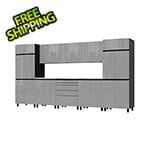 Contur Cabinet 12.5' Premium Lithium Grey Garage Cabinet System with Stainless Steel Tops