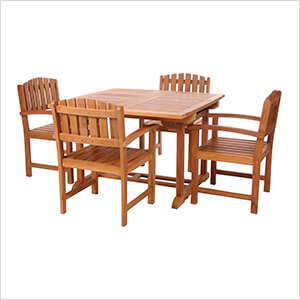 5-Piece Butterfly Extension Table Dining Chair Set