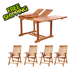 All Things Cedar 5-Piece Butterfly Extension Table Folding Arm-Chair Set