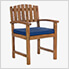 5-Piece Oval Extension Table Dining Chair Set with Blue Cushions